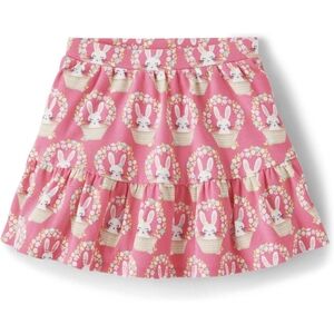 Gymboree Girls Pink & White Easter Bunny Basket Printed Skort Skirt Size 12 NEW